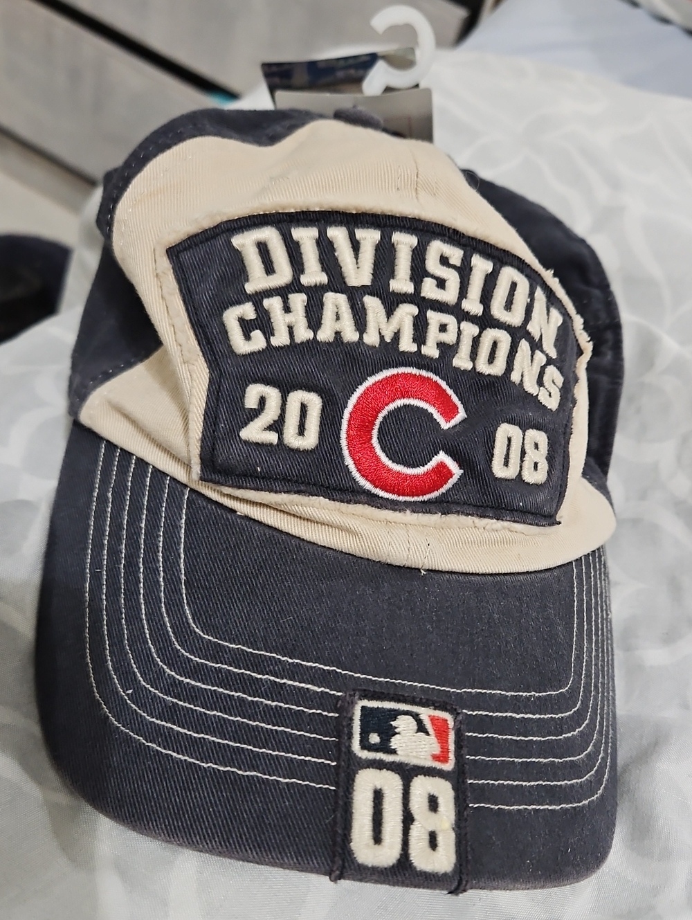 Mitchell & Ness Navy, Beige and Red 'Division Champions 2008' Baseball Cap